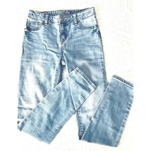 Cherokee girls jeans size 12 skinny adjustable elastic waist Light wash denim